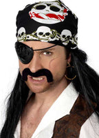 Black and White Skull and Crossbones Pirate Costume Bandana