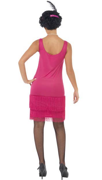 Women's Pink Great Gatsby Flapper Fancy Dress Costume Back