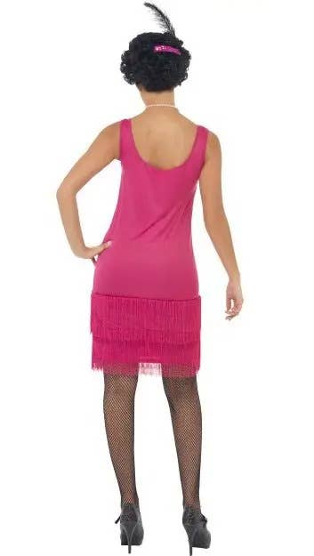 Image of Fun Time Flapper Women's Plus Size Pink 20s Costume - Back View