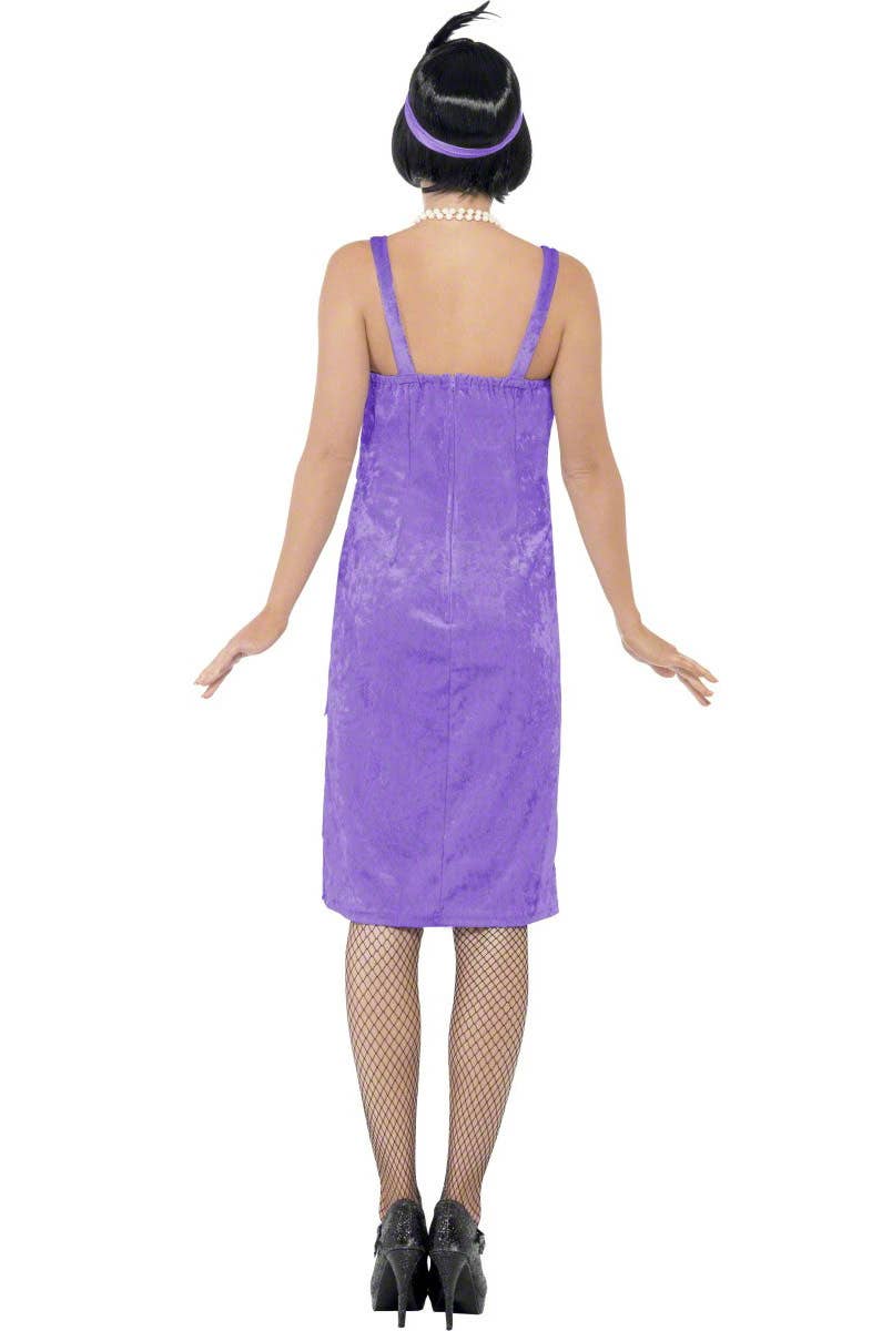 Women's Lavender 1920's Gatsby Flapper Costume Back View