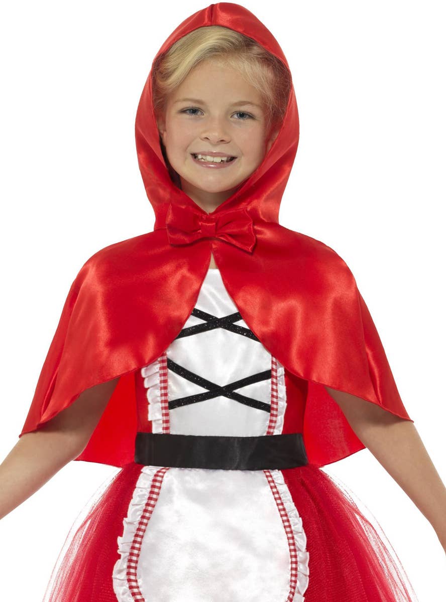 Deluxe Little Red Riding Hood Girls Fancy Dress Costume Close Front Image