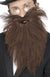 Long Brown Faux Hair Costume Beard with Moustache