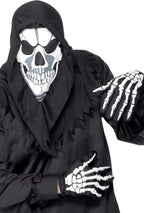 Skeleton Hooded Mask and Gloves Costume Kit