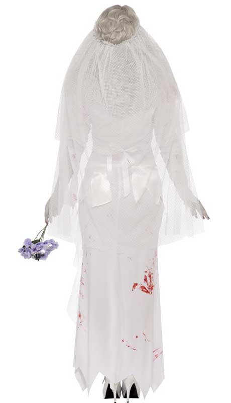 Womens Dead Bride Halloween Costume - Back Image