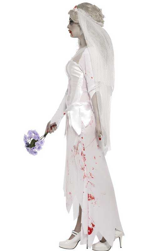 Womens Dead Bride Halloween Costume - Side Image