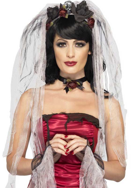 Women's Gothic Bride Costume Accessory Kit