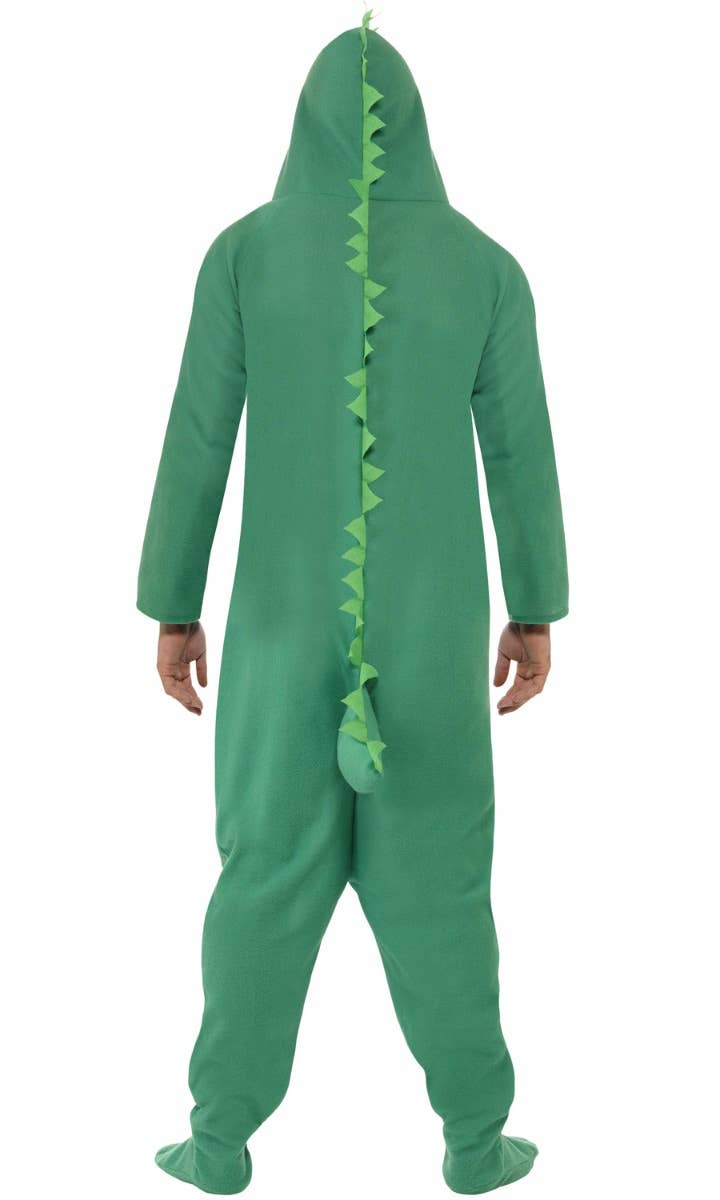 Green Snappy Crocodile Adult's Onesie Fancy Dress Costume Back Image