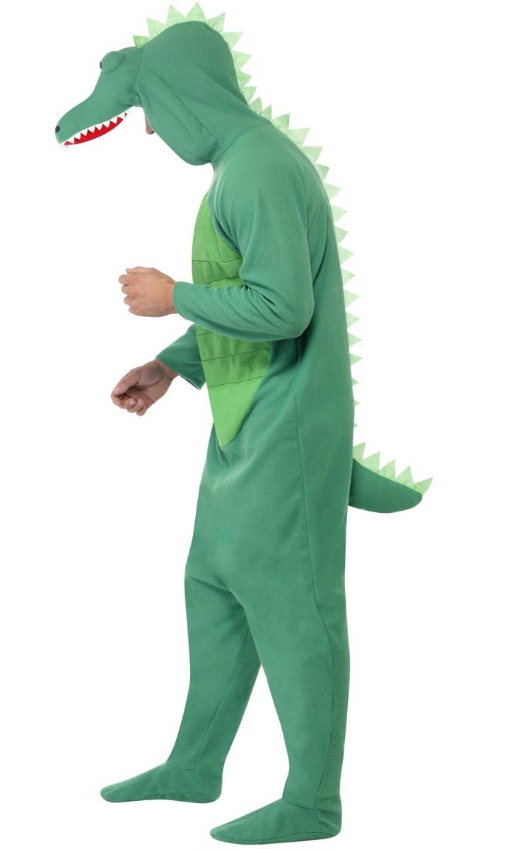 Green Snappy Crocodile Adult's Onesie Fancy Dress Costume Side Image