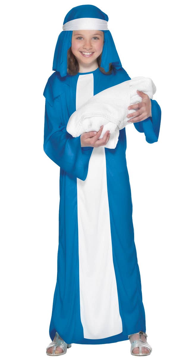 Girl's Bible Mary Nativity Costume Front View