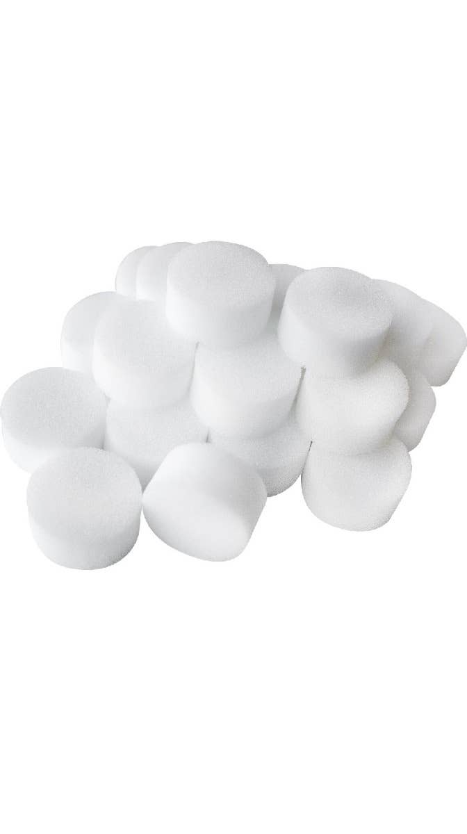 Pack of 3 Basic White Foam Costume Makeup Sponges for Halloween Makeup - Main Image