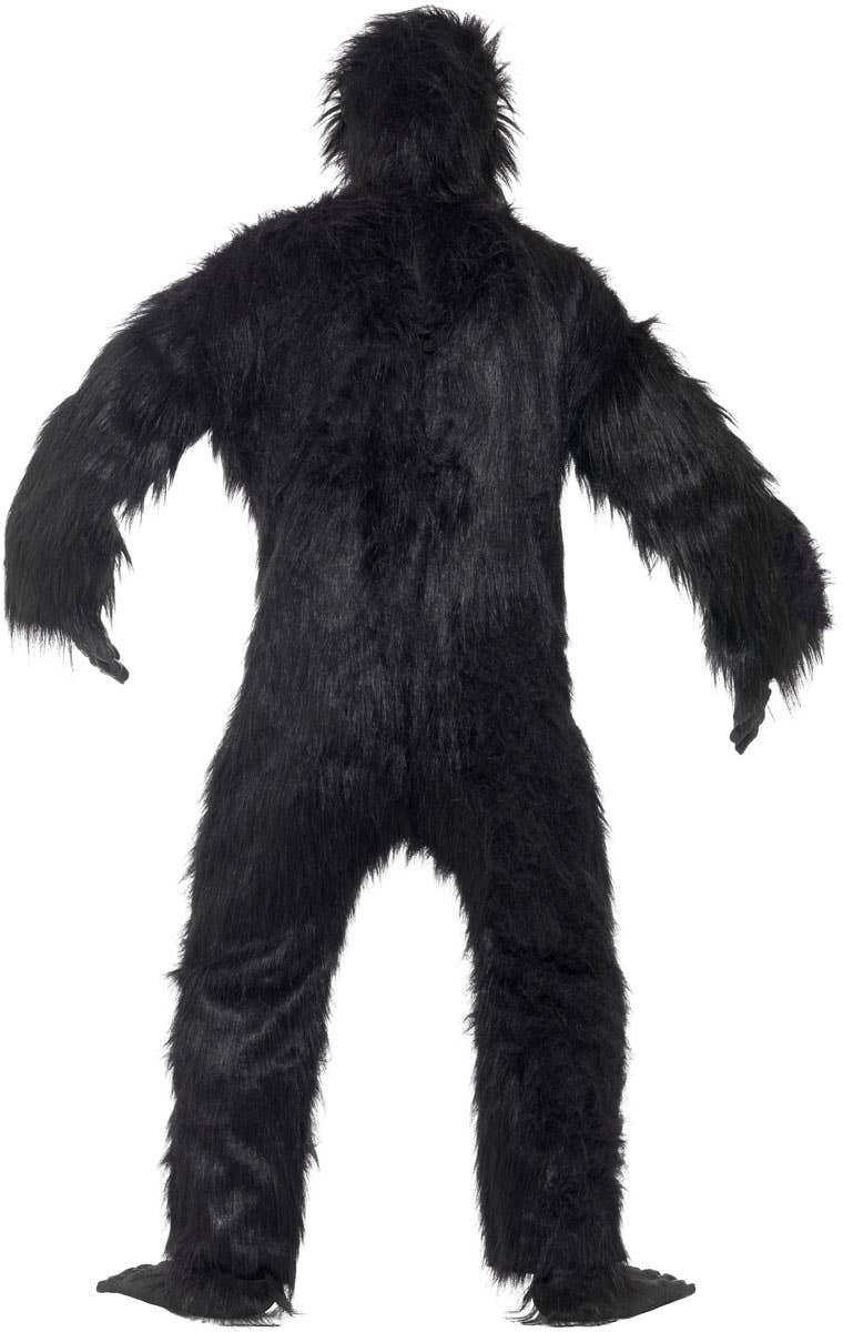 Men's Deluxe Hairy Black Gorilla Costume Back View