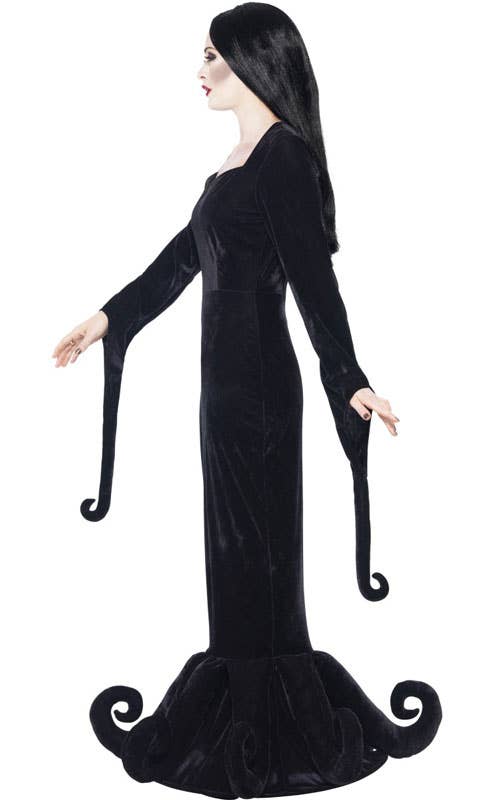 Women's Long Black Dutchess of the Manor Halloween Costume Side View