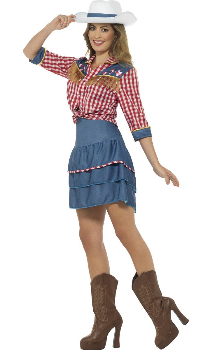 Women's Wild West Rodeo Doll Cowgirl Fancy Dress Costume Alternative View