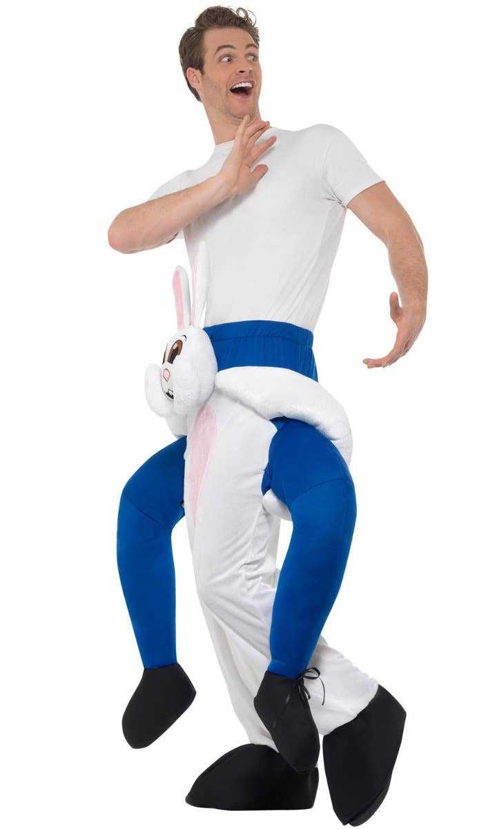 Novelty Piggyback Easter Bunny Men's Fancy Dress Costume Alternative Image