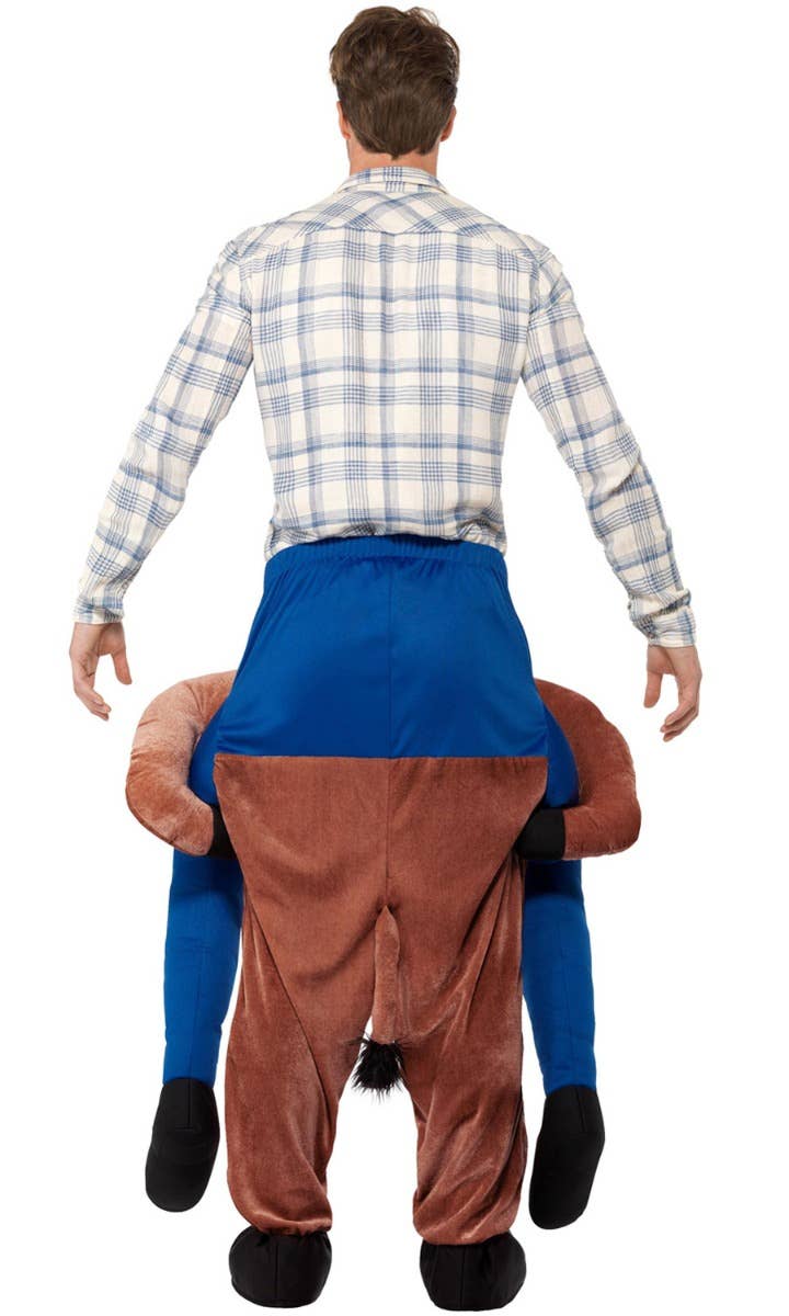 Piggyback Horse Adult Men's Novelty Fancy Dress Costume Back View Image