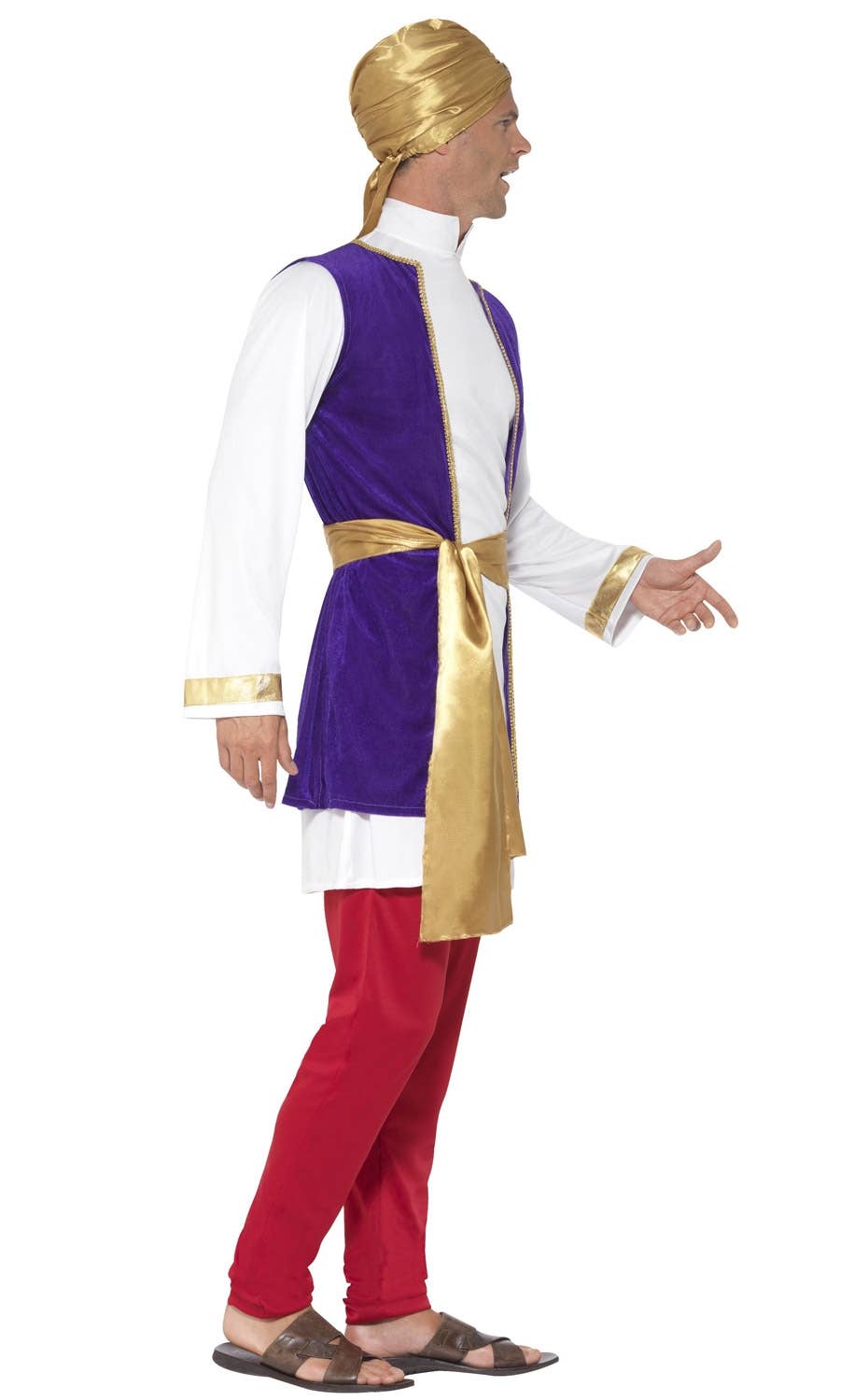 Desert Prince Mens Aladdin Fancy Dress Arabian Costume - Side Image