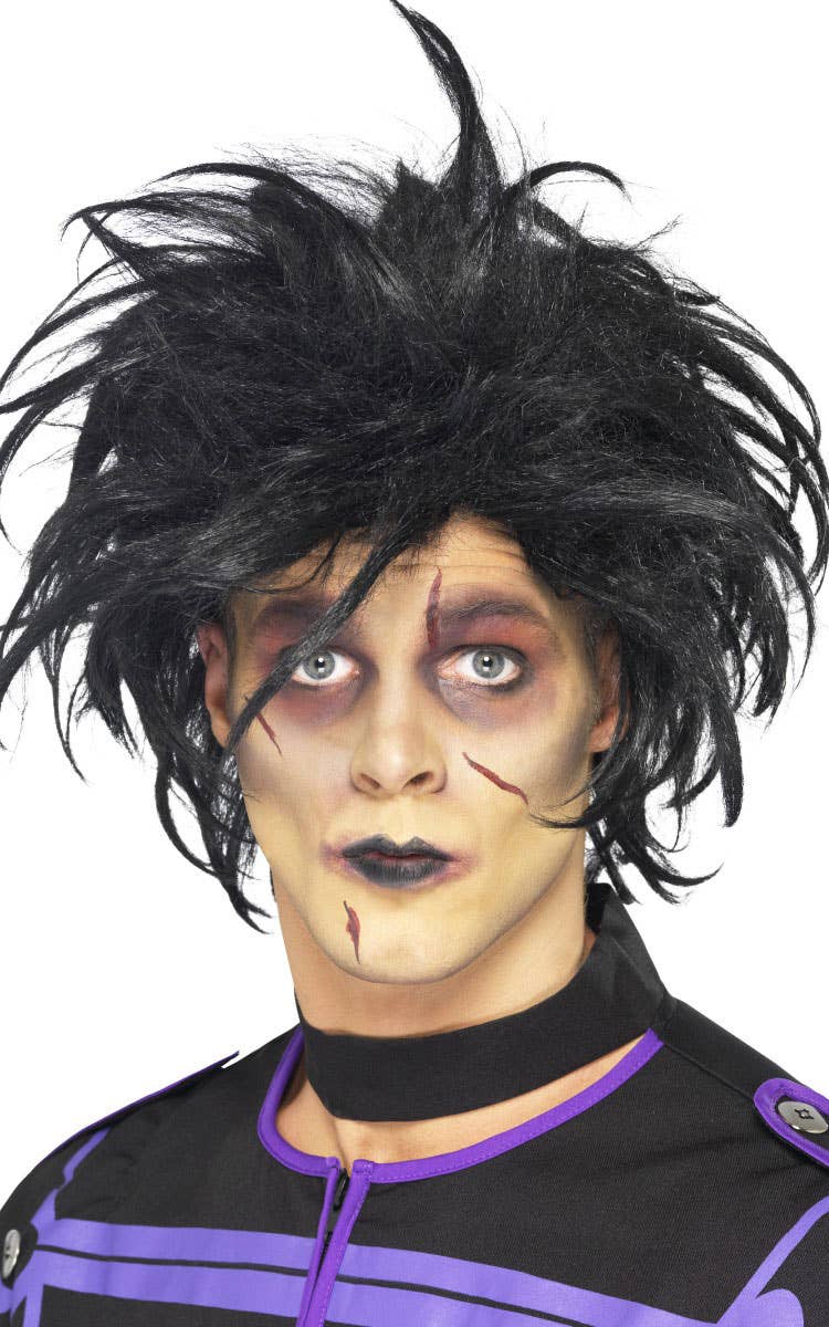 Men's Black Spiky Edward Scissorshands Halloween Costume Wig