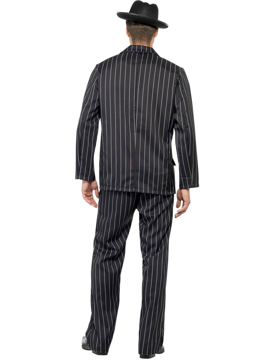 Men's Black Pinstripe Razzle Dazzle 20's Costume Back Image