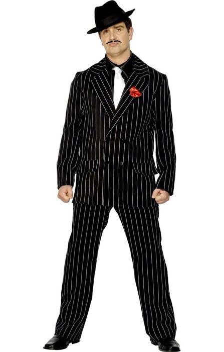 Men's Black Pinstripe Razzle Dazzle 20's Costume Alt Image