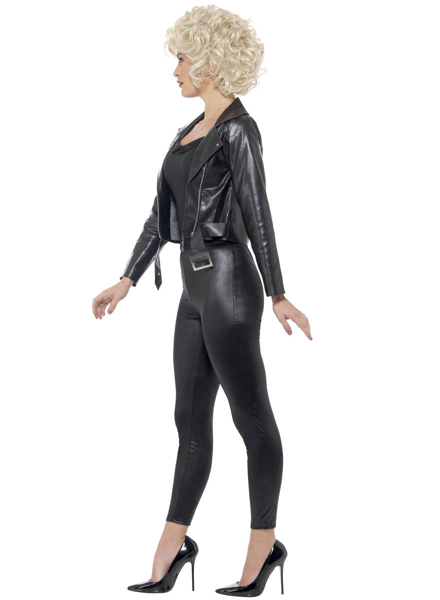 Women's Sexy Black Sandy Grease Costume - Side Image