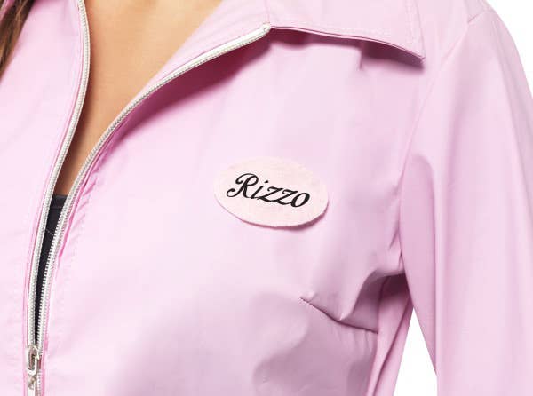 Women's Retro Pink Ladies Grease Fancy Dress Name Tag Rizzo