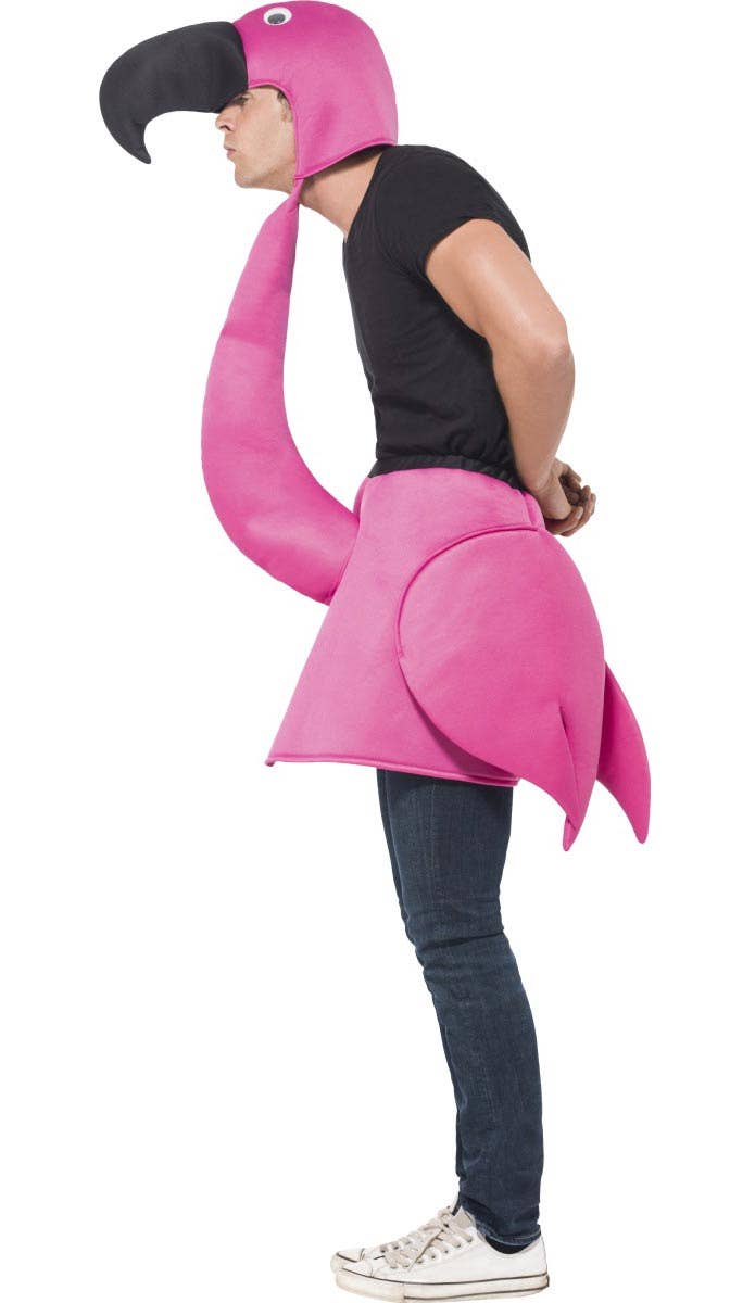 Men's Pink Flamingo Novelty Fancy Dress Costume Side View