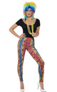 80's Rainbow Leopard Print Costume Leggings for Women - Main View
