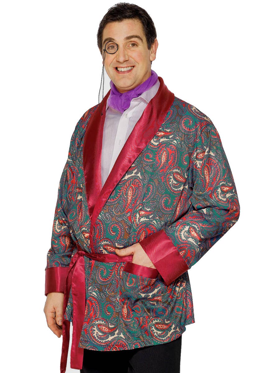 Image of Hugh Hefner Inspired Mens Costume Smoking Jacket