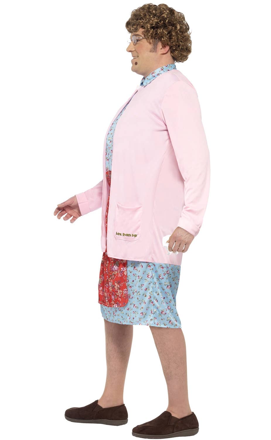  Men's Novelty Funny Old Lady Mrs. Brown Fancy Dress Costume Back View