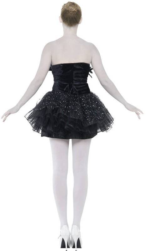 Black Velveteen Gothic Swan Women's Halloween Costume - Back Image