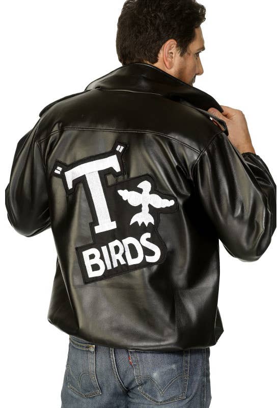 Men's T-Birds Grease Fancy Dress Costume Jacket Back Close Up Image
