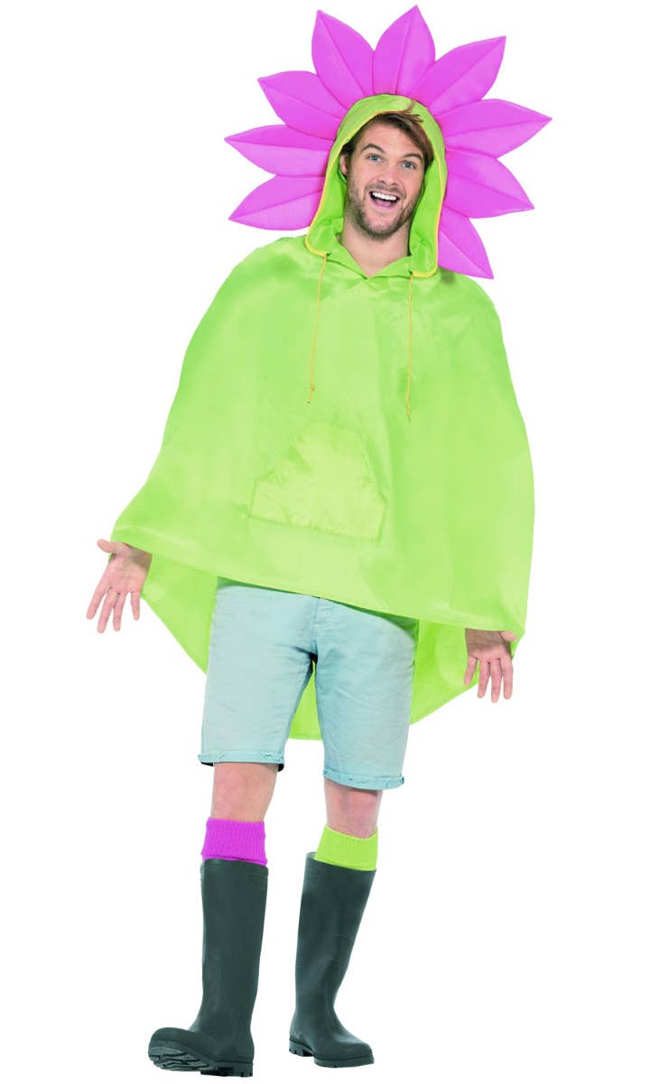 Adult's Flower Novelty Party Poncho Costume Accessory Alt Image