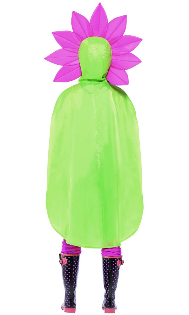 Adult's Flower Novelty Party Poncho Costume Accessory Back Image