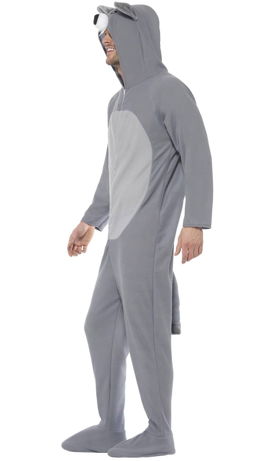 Men's Grey Wolf Fancy Dress Animal Costume Side Image