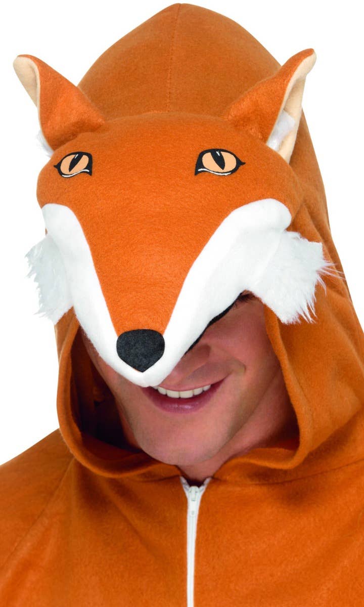 Image of Fox Jumpsuit Men's Fancy Dress Costume - Head Image