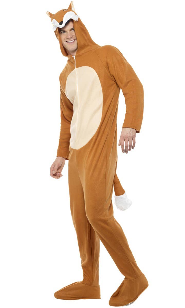 Image of Fox Jumpsuit Men's Fancy Dress Costume - Side Image