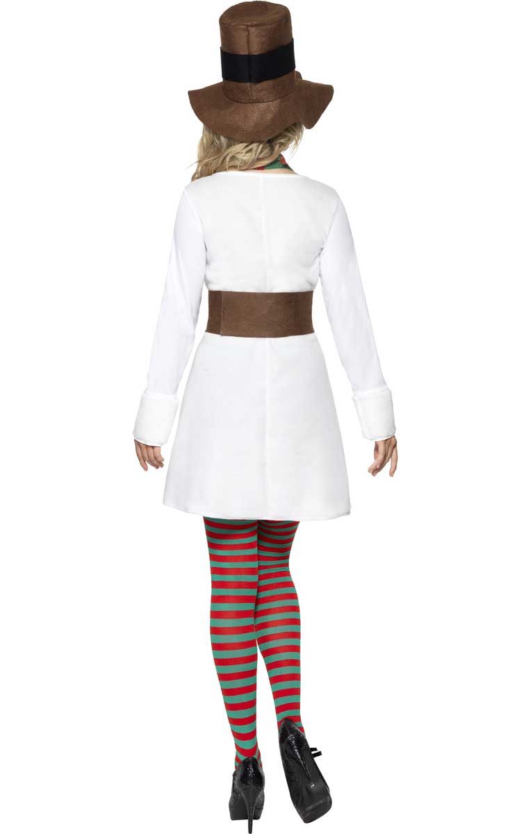 Women's Snowman Fancy Dress Costume Back View