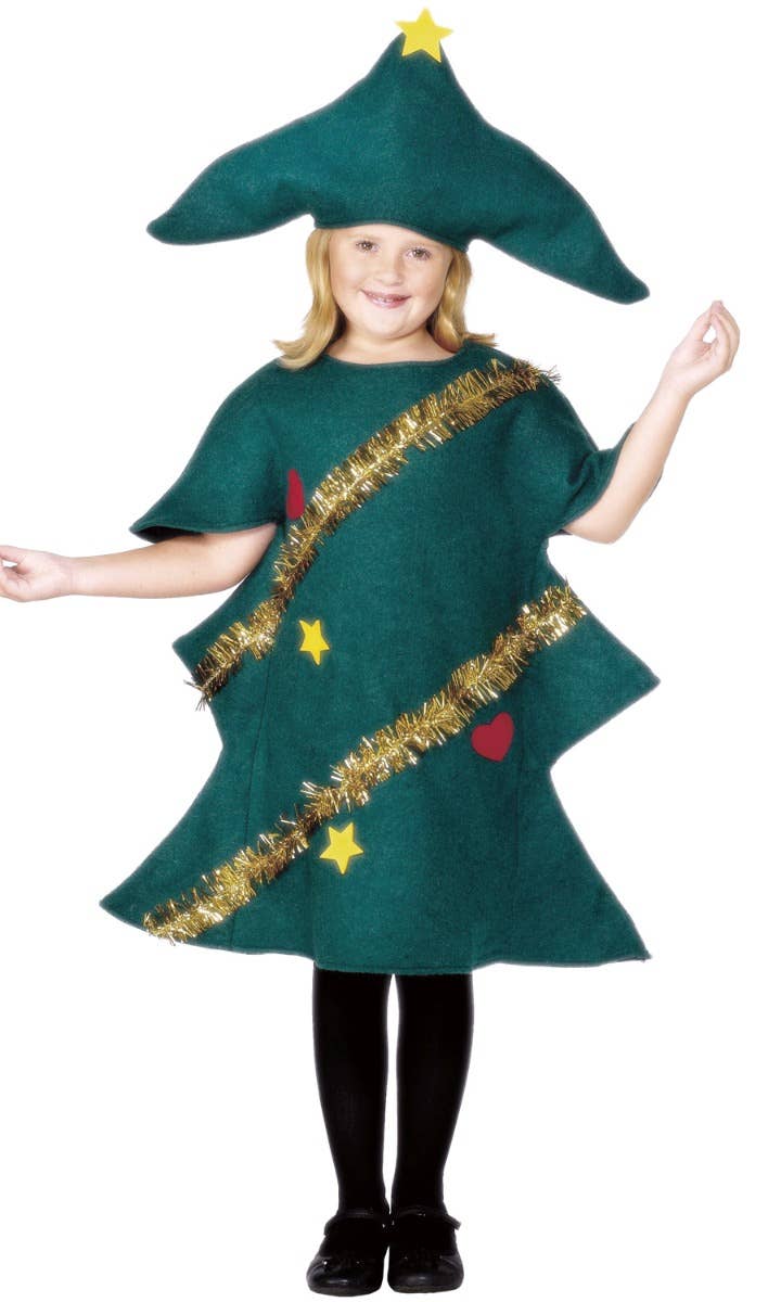 Kids Green Christmas Tree Fancy Dress Costume Main Image
