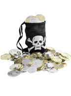 Black Pirate Pouch with Gold Coins