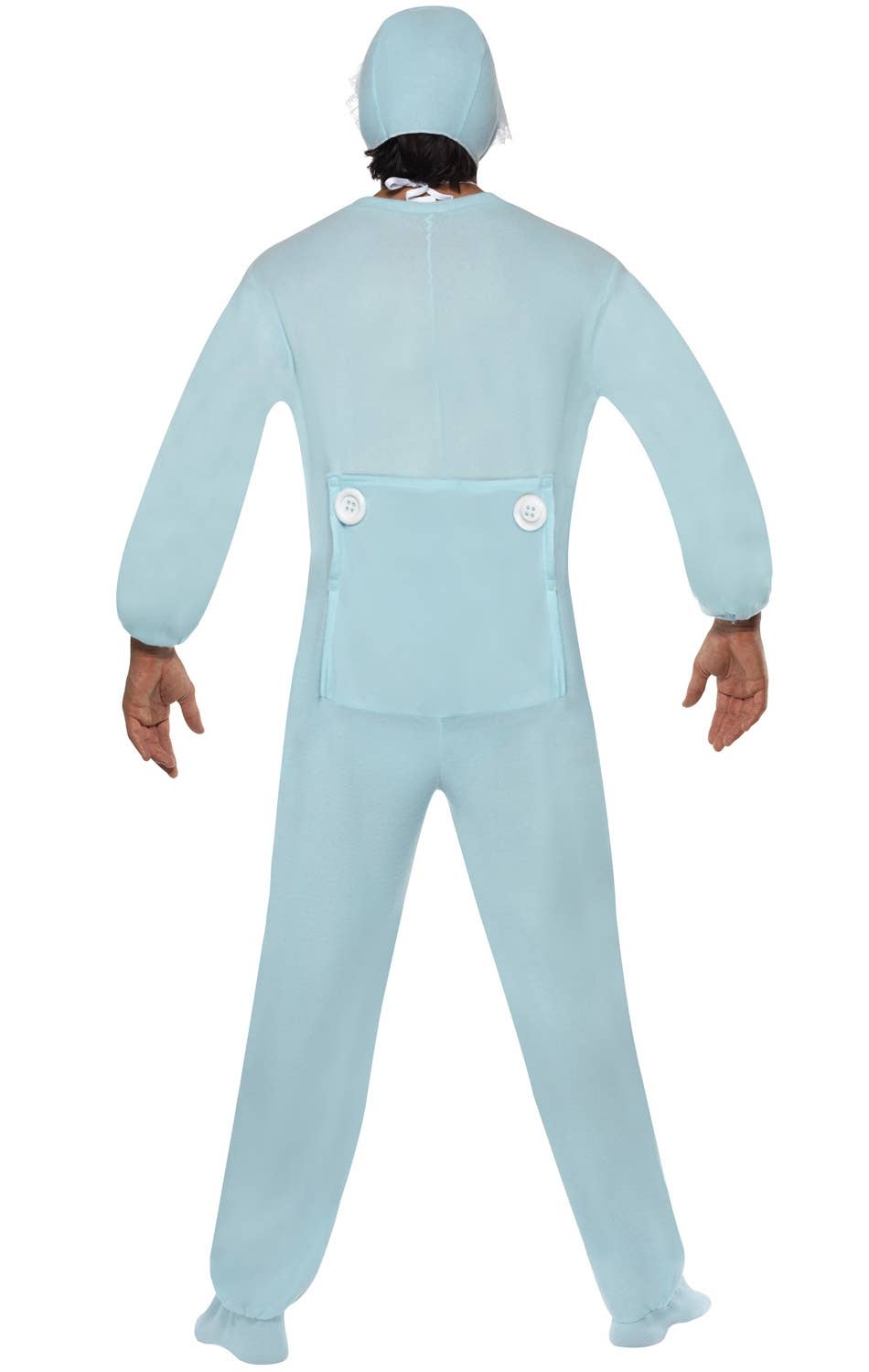 Novelty Men's Blue Baby Boy Romper Jumpsuit Costume Back View