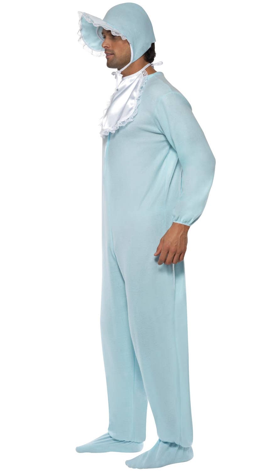 Novelty Men's Blue Baby Boy Romper Jumpsuit Costume Side View
