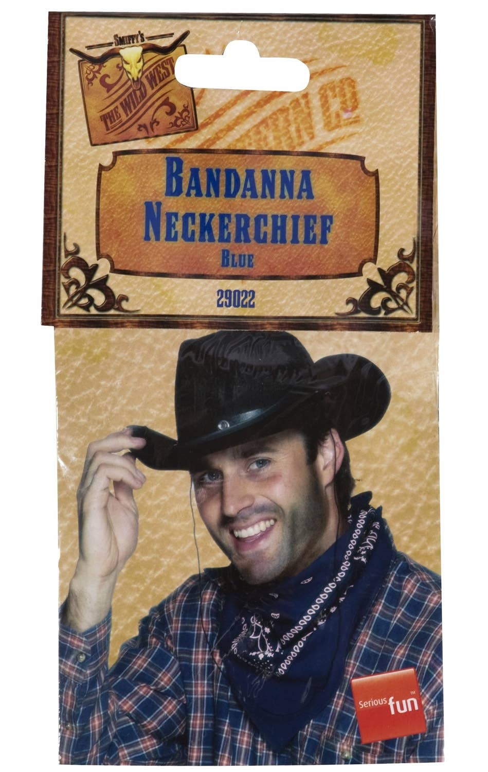 Wild West Navy Blue Bandanna Cowboy Costume Accessory Packaging Image