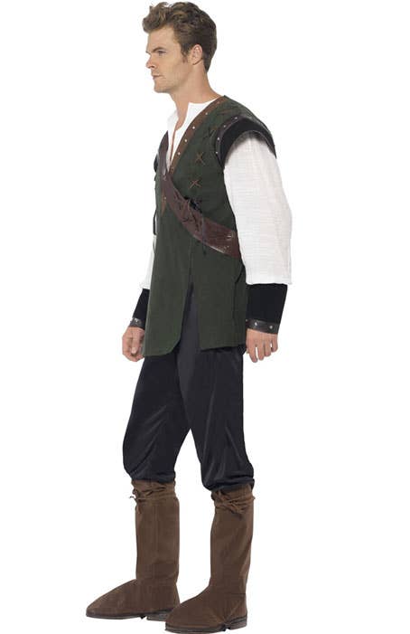 Men's Robin Hood Medieval Fancy Dress Costume Side