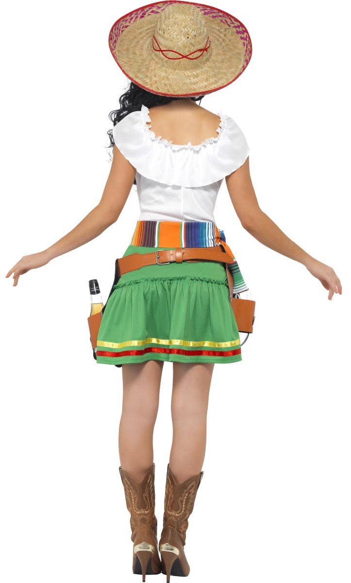 Womens Sexy Mexican Tequila Shooter International Costume - Back Image