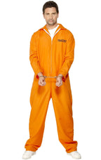 Orange Men's Escaped Prisoner Convict Fancy Dress Costumer