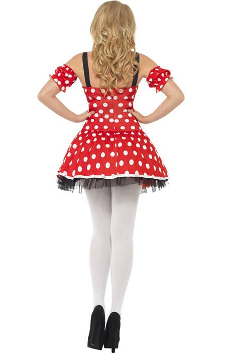  Women's Minnie Mouse Red and White Polka Dot Costume - Alt Back  Image