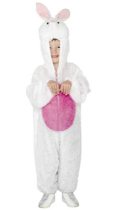 Kid's White Bunny Rabbit Animal Onesie Costume Toddler View 2