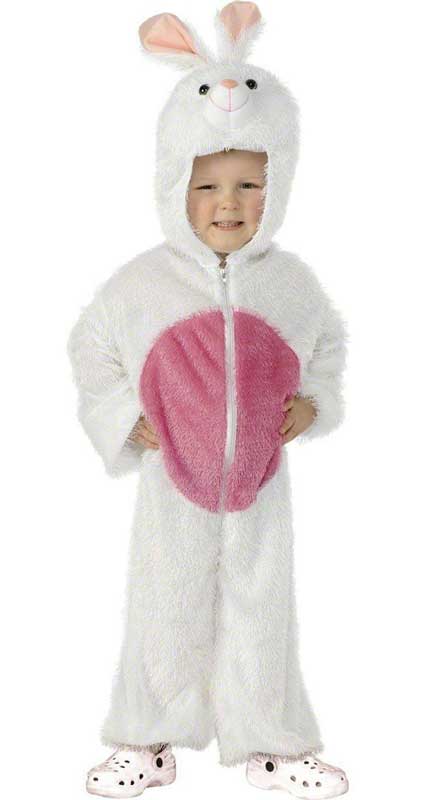 Kid's White Bunny Rabbit Animal Onesie Costume Toddler View