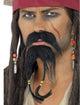 Stick On Black Beaded Costume Beard Set