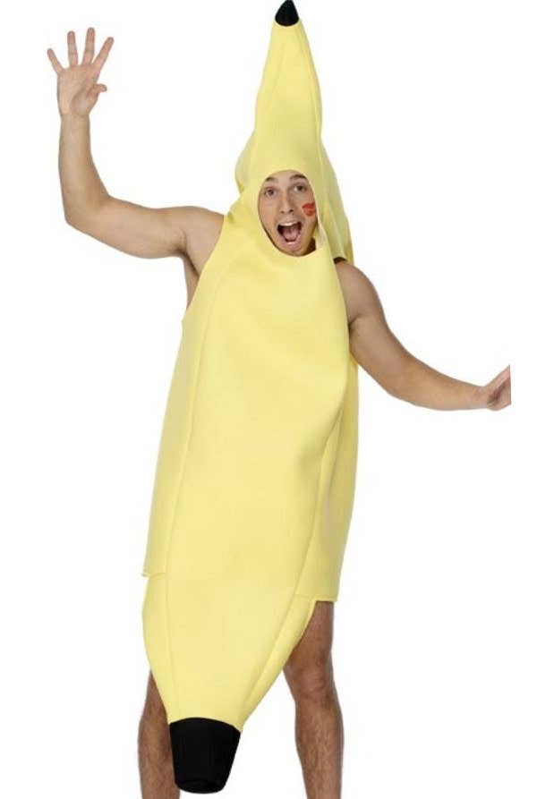 Adult's Novelty Yellow Banana Costume - Close Up Image